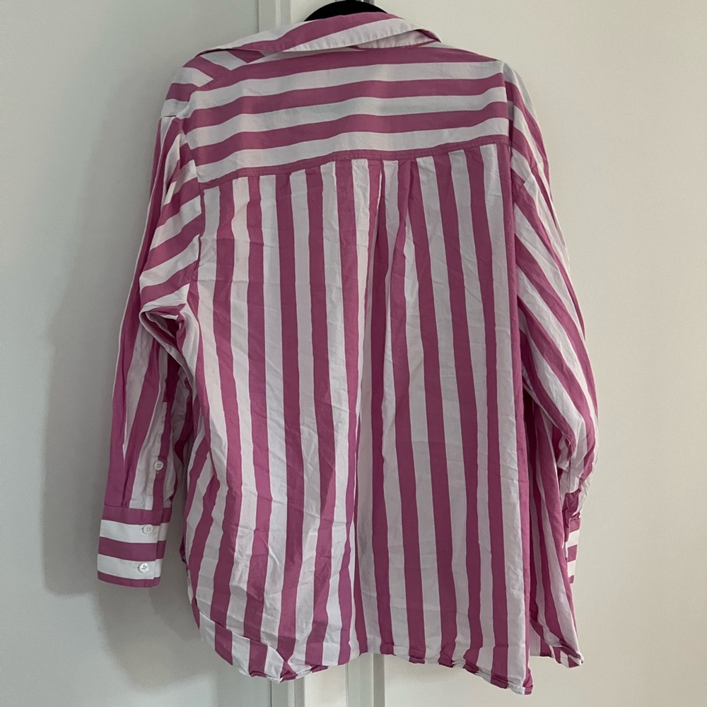 Whistles Collar Shirt - Pink Stripes View 2